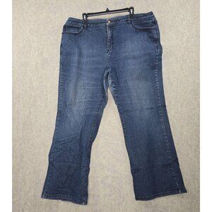 Liz Claiborne Womens Slim Bootcut Jeans Dark Wash Size 22W Cotton Blend Stretch